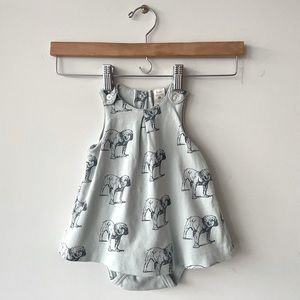 Kate Quinn organic cotton button tab pinafore dress bulldog romper